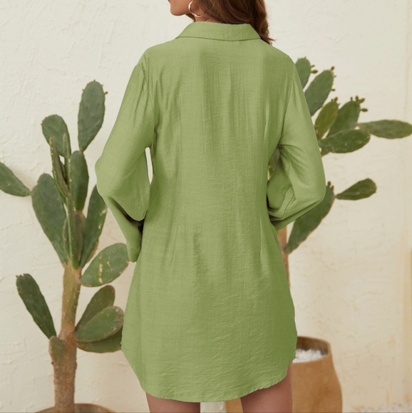 Matcha Glow Mini Shirt Dress - Picture 8 of 8